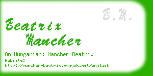beatrix mancher business card